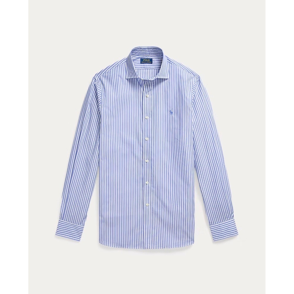 Polo Ralph Lauren Men's Blue White Striped Easy Care Button Down Dress Shirt 18